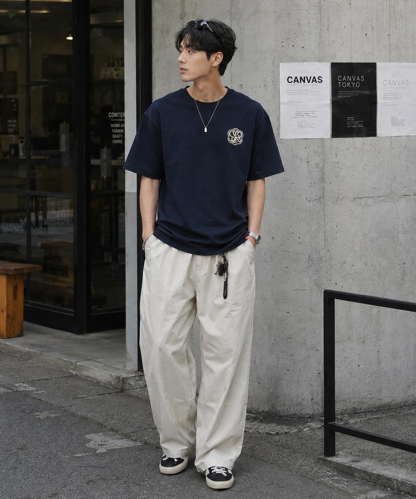 Seuteijial Signature Serve Short Sleeve T-Shirt [Navy]