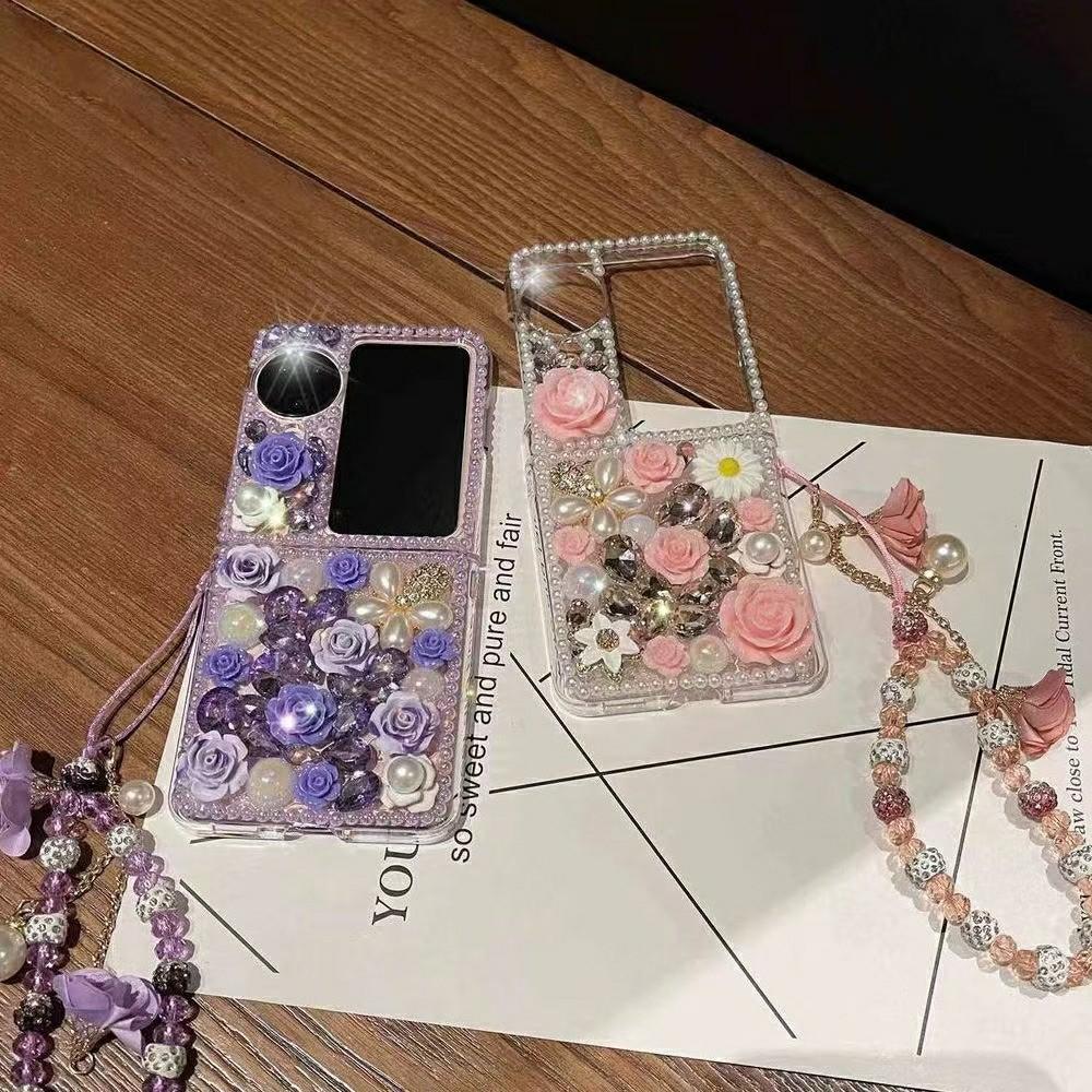 Applicable OPPOFindN3flip mobile phone case findn2flip folding protective case diamond flower bracelet women's model