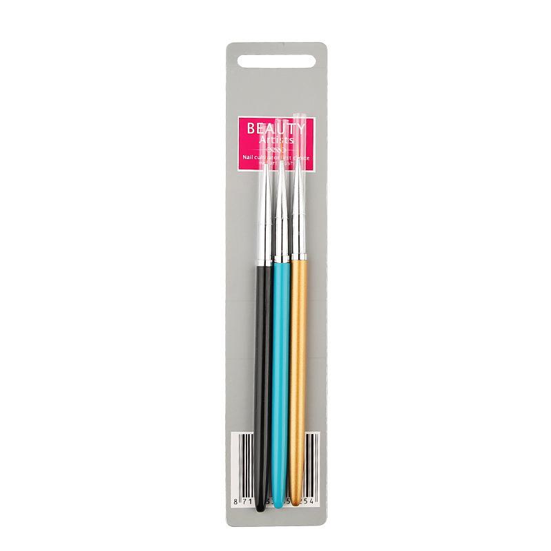 3-teiliges Pinselset für Nail Art Linienmalerei & Blumenmalerei