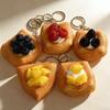 Simulated Food Squeeze Toy Keychain Stress Relief Bread Dessert Key Ring Backpack Hanging Decoration Bag Charm Purse Pendant