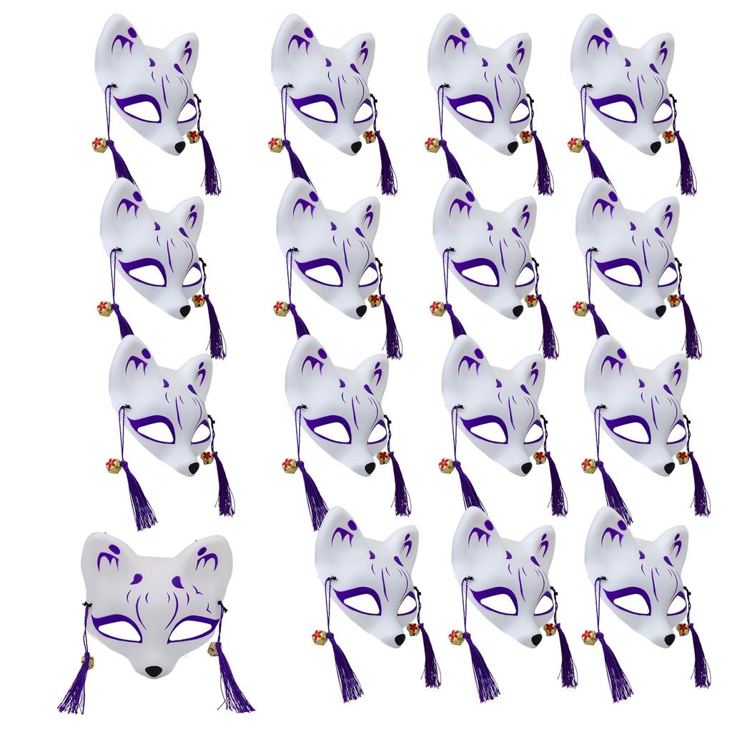 Castle Enterprises Fox Masks Set of 16 Street and (Purple) [Japanese Souvenirs, Festivals, Events, Children's Parties, Stalls, Fairs]