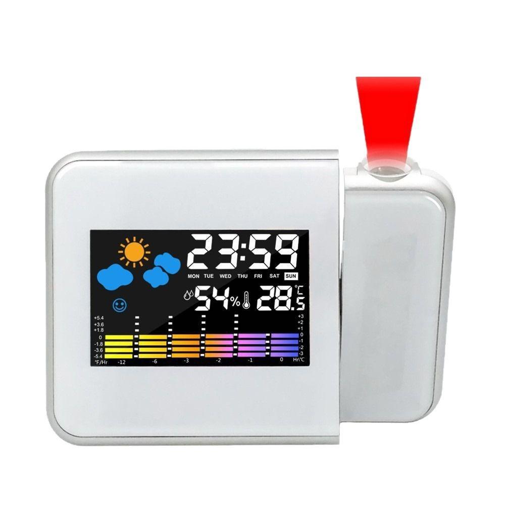 Moderno Reloj Despertador Digitales Con Proyector Digital Backlight Weather Forecast Alarm Clock With Time Projection