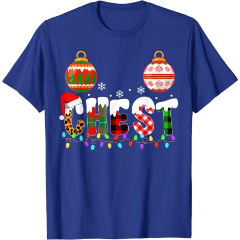Funny Couples Christmas Chestnuts Adult Matching T-Shirt Xmas Costumes for Couples His and Her Girlfriends Boyfriends