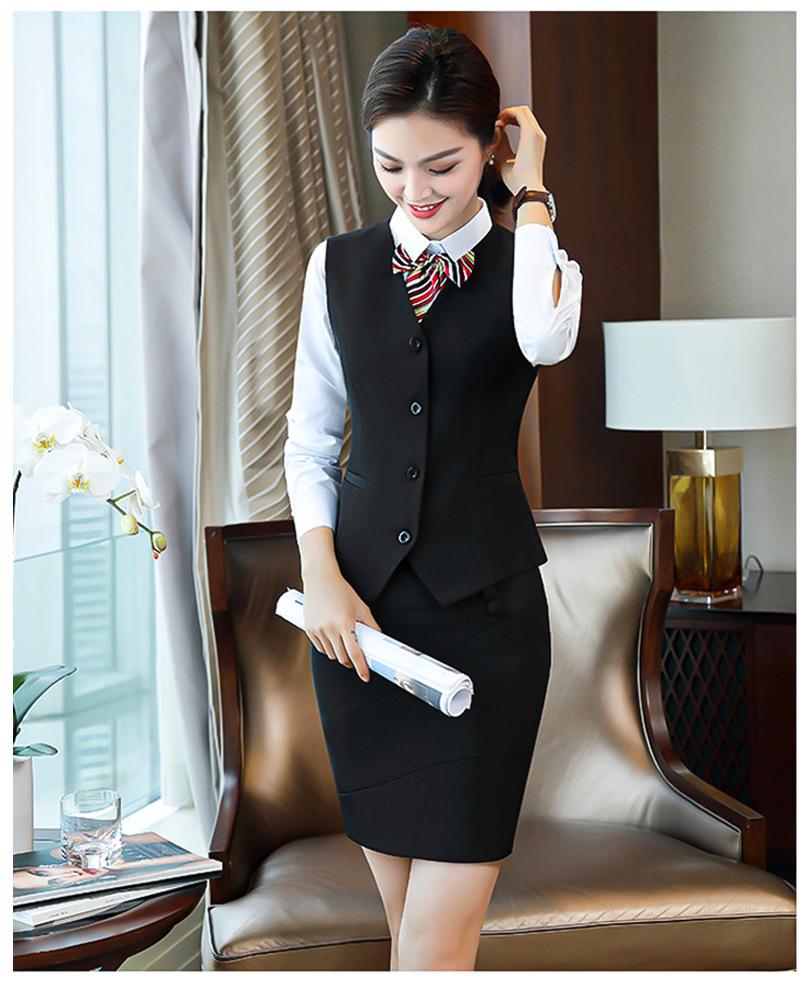 Dunkelblauer Damen Ärmelloser Professioneller Büro-Weste