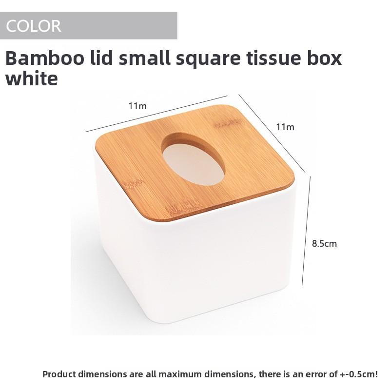 

Bamboo Lid Tissue Box Multi Size Home Desktop Tissue Holder for Living Room Coffee Table Dining Bedroom Bathroom