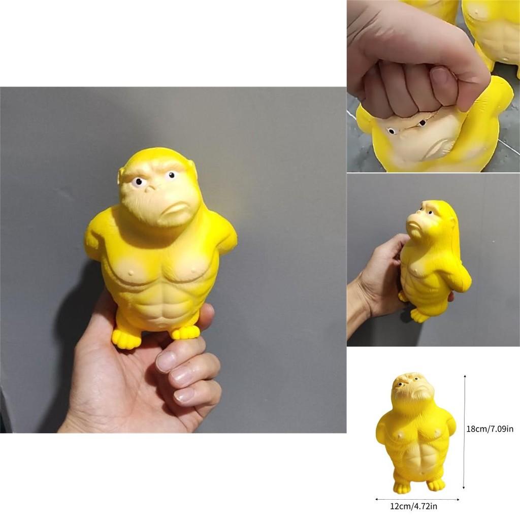 Yellow Gorilla Stress Relief Toy Fun Rebound Bouncy Desktop Decor Kids Gift