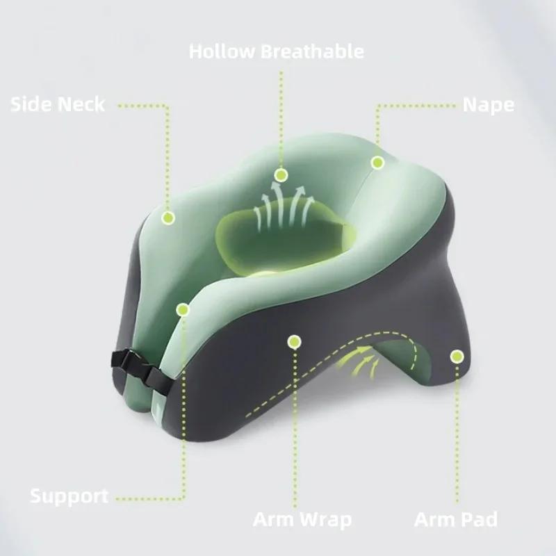 Tragbares U-förmiges Reisekissen Memory Foam Schlafkissen Büro Nickerchenkissen Auto Flugzeug Nackenkissen Ergonomische Kopfstütze