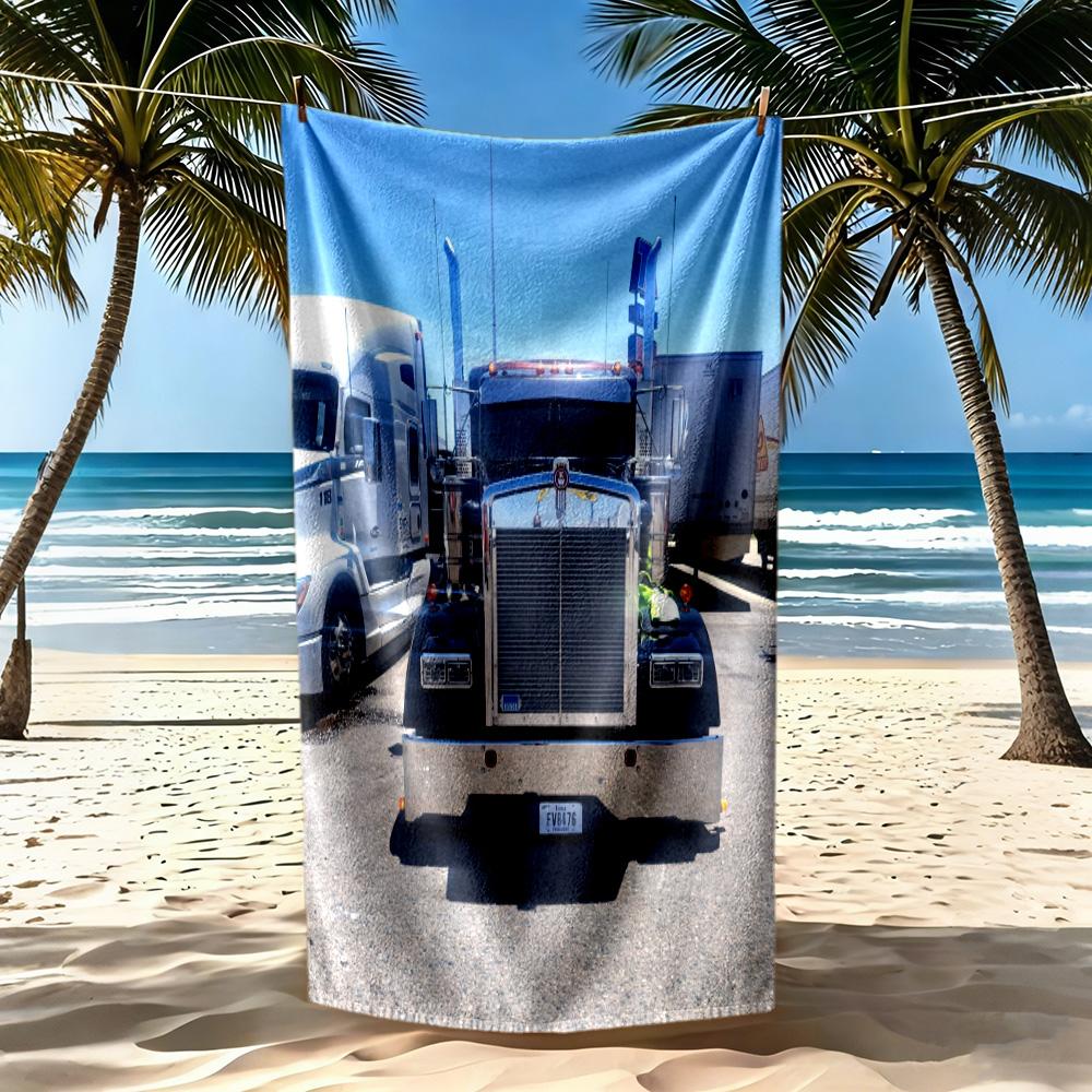 Kw Heavy Trucks Beach Towel Soft Durable Quickdry Comfortable Lightweight Suitable For Swimming Gym Camping Yoga Vacation