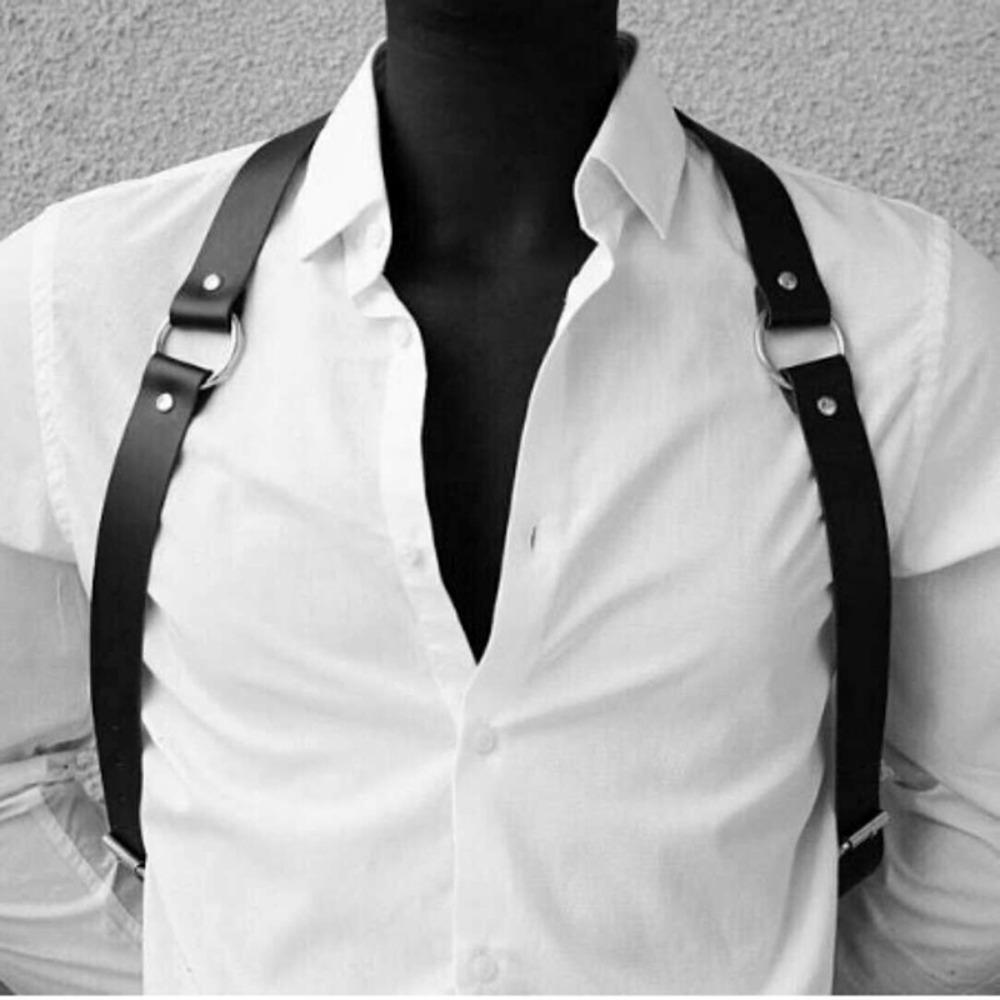 PU Leather Body Corset Straps Punk Body Harness Clothing Accessories Simple Harness Waist Belt  Man