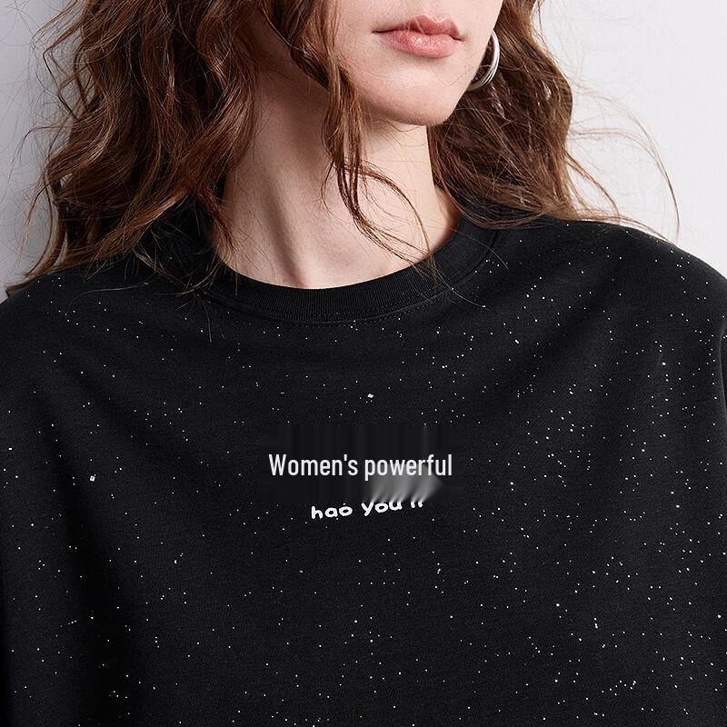 Chuyu Women's Glitter Print Loose Fit T-shirt