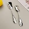 4Pcs Stainless Steel Ice Cream Spoons Retro Square Head Dessert Coffee Shovel Sorbet Yogurt Cake Jelly Serving Utensil Set Kitchen Gadget