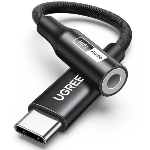 

UGREEN [Высокое качество звука] USB C разъем для наушников адаптер-переходник типа C для наушников, оснащенный ЦАП 32 бит/384 кГц Звонки/Музыка/Микрофон