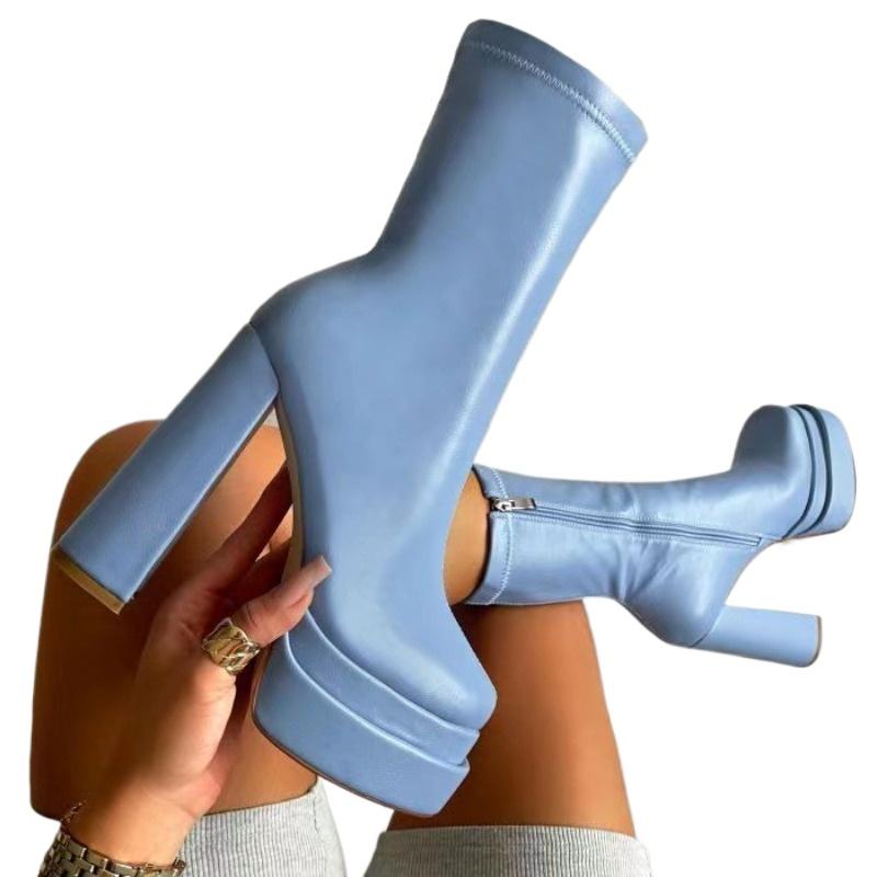 Woman Shoe New in Fashion Platform Boots Ladies High Quality Luxury Women Leather Boots Super High Heels Designer Boots Women