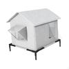 Outdoor Cat House with Elevated Base Pet Tent Warm Windproof Portable Weatherproof Feral Shelter