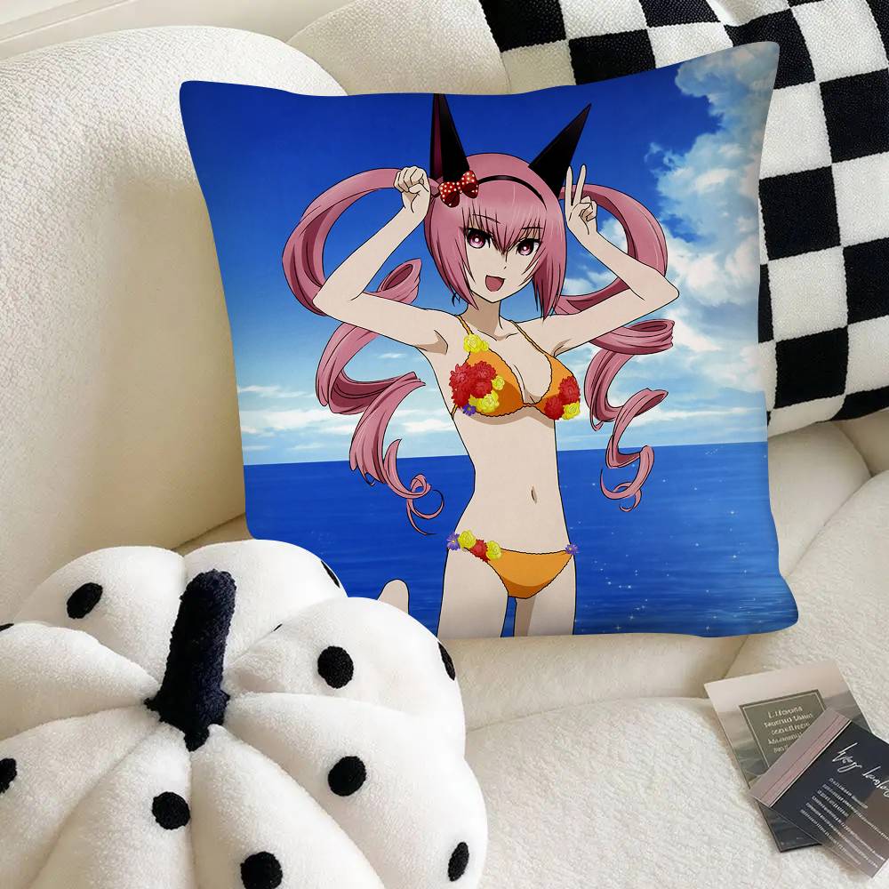 Anime Steins;Gat Cute Swimsuit Pillow Case Square Pillow Bedroom Sofa Leisure Comfort Cushion Car Home Decoration