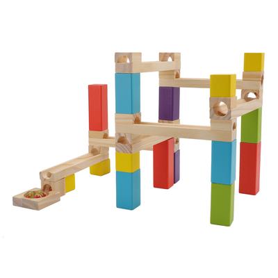 Wooden Marble Run Construction Learning STEM Toy Educational Interactive Marble Track Maze Game Buil