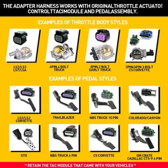 8 Pin To 6 Pin For 2003-2007 Trucks GM Throttle 25383922 Body Adapter Harness