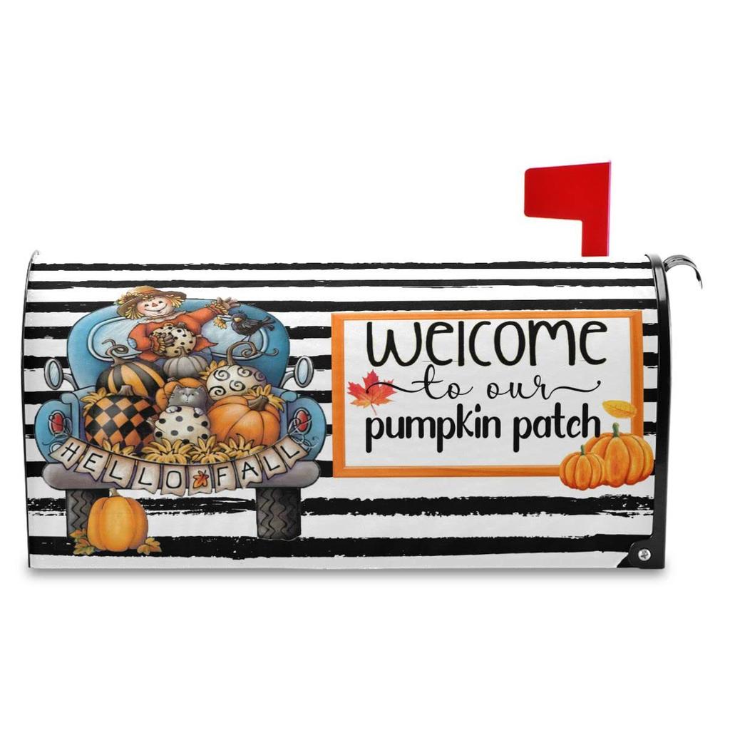 Halloween Pumpkin Mailbox Cover Ghost Owl Bat Castle Purple Magnetic Mailbox Packaging Cover Mailbox