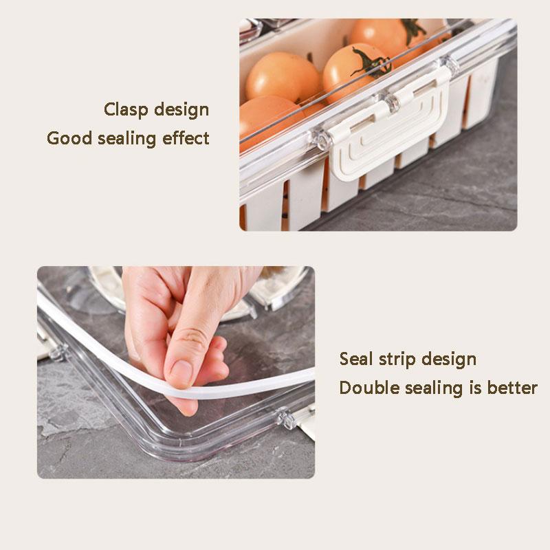 Plastic Thickened Crisper Refrigerator Storage Box Freezer Drinkable Two Compartment Crisper Food Storage Box