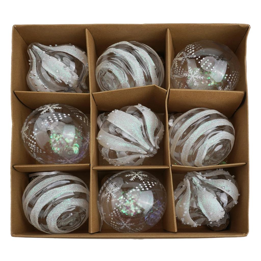 9Pcs Christmas Balls Ornaments For Xmas Christmas Tree Pendants Shatterproof Christmas Tree Decorations Hanging Ball For Party