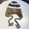 Kawanishi Women's Handmade Wool Beanie with Tassel and Ear Protection
