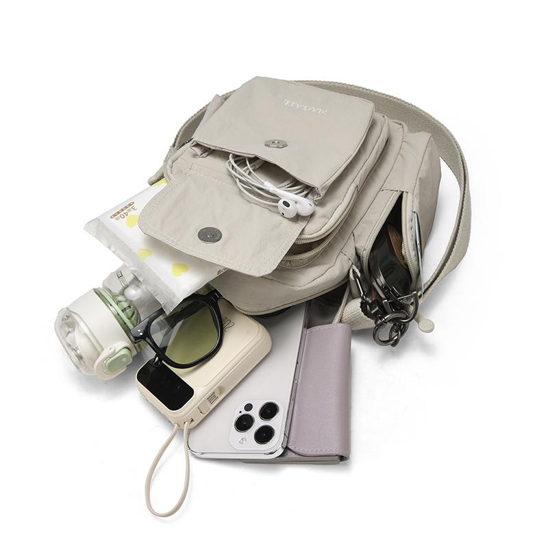 Small Square Bag Women's Shoulder Bag Water-Repellent Nylon Crossbody Bag