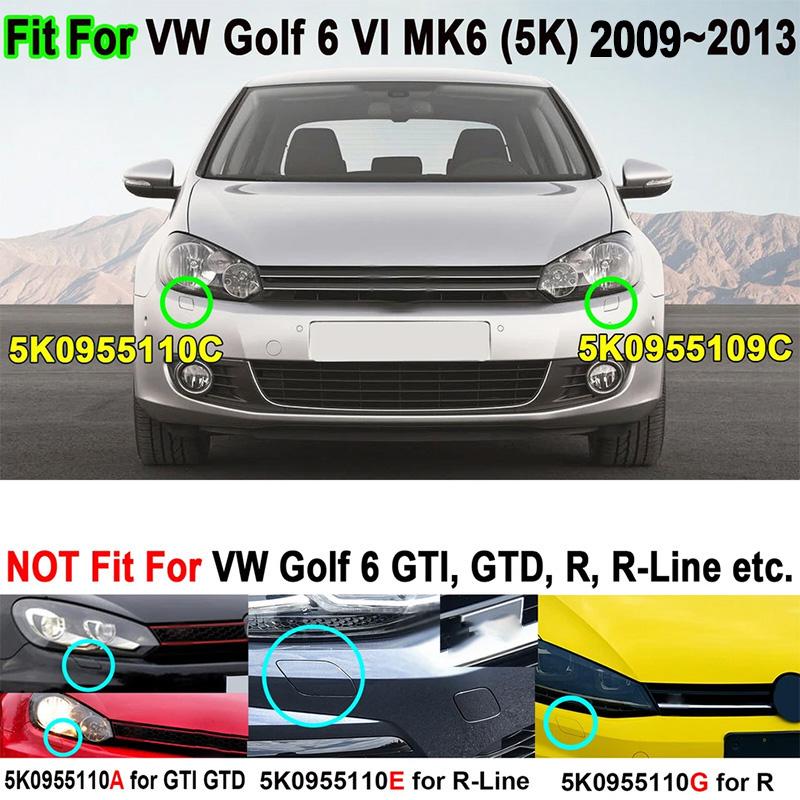 5K0955109C,5K0955110C 1 para Dysza spryskiwacza reflektora Pokrywa dyszy spryskiwacza Dla VW Golf 6 MK6 2009-2013