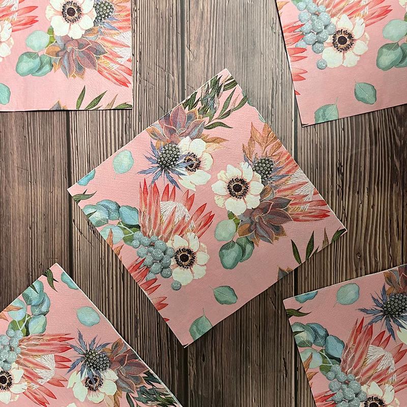 

SCIONE New Flowers and Plants Series Party Birthday Paper Towels Colorful Printed Napkins and Western Restaurant Creative Paper Towels