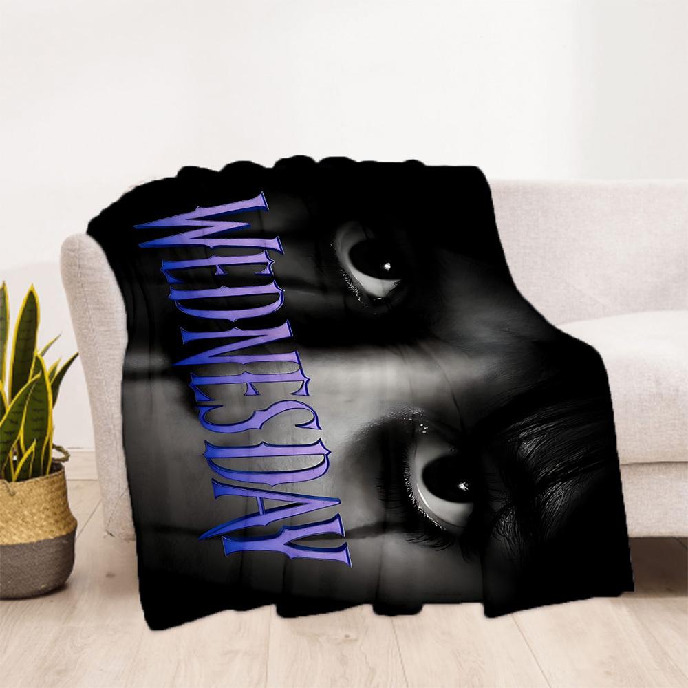 1pc Wednesday Addams Outdoor Blanket Lightweight Flannel, Soft & Warm, All-Season Use for Sofa, Outdoor, Camping, Living Room019