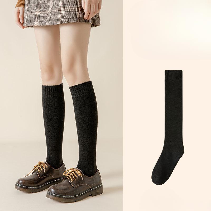 

Женские осенне-зимние плюшевые утолщенные теплые компрессионные носки до икры, стройнящие ноги 1 pair чёрный