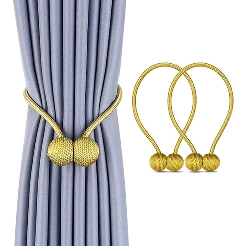 2Pcs Curtain Tiebacks Creative Curtain Buckle Modern Curtains Accessories Free Mounting Magnetic Room Decor Curtain Binding