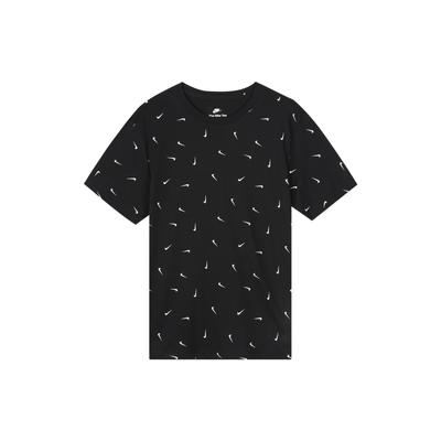 Logo Print Crew Neck Short Sleeve T-Shirt Men Tops Black DR7910-010