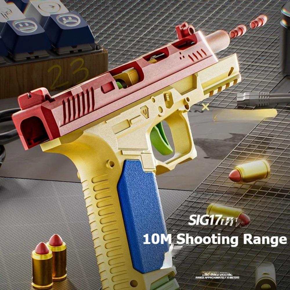 Continuous Shooting Toy Gun SIG17 Airsoft Pistol Shell Eject Empty Hanging Launcher Outdoor Game for Children Christmas Gift