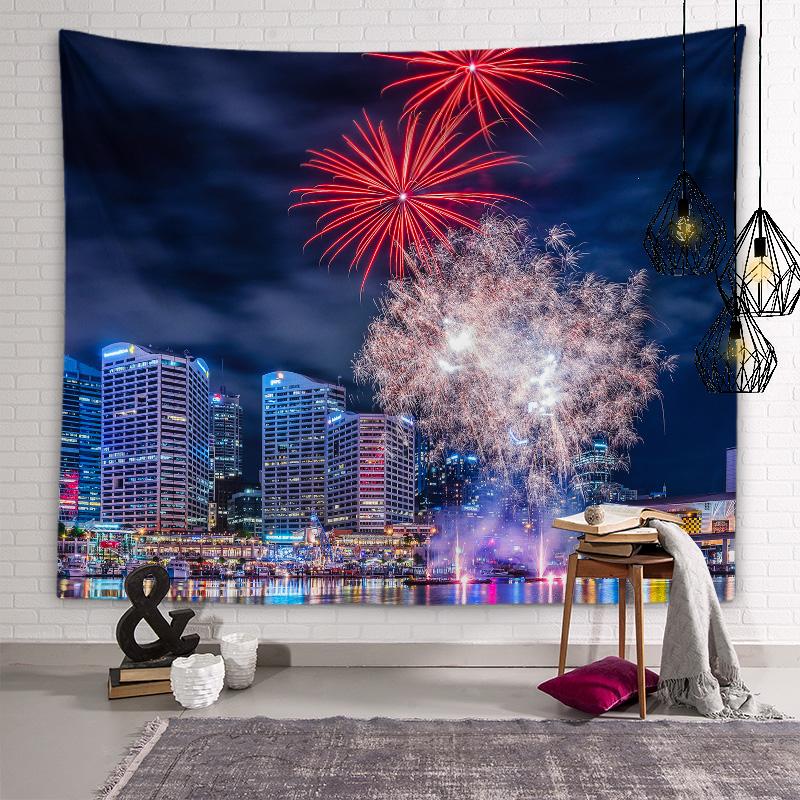 Beautiful Fireworks Tapestry Background Wall Art Tapestry Dormitory Room Beautiful Decoration Living Room Home Decoration