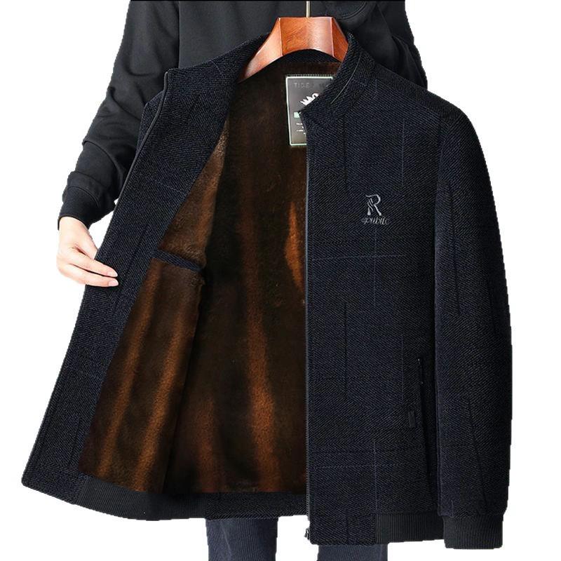 Dad's Fleece-Lined Winter Coat for Middle-Aged & Elderly Men - Warm Cotton Jacket for Autumn & Winter