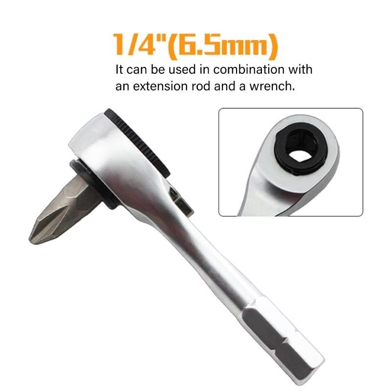 Mini Ratchet Drill Socket Small Repair Installation Tool for Daily Maintenance Bike Short Handle Reversible 72 Tooth