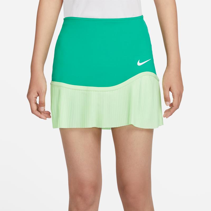 Nike SS24 Dri-Fit Color Block Logo Print Quick Dry Tennis Casual Skirt Women skirts Sports-Green FD6533-324