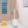 Wall-Mounted Bathroom Toilet Brush Set with Base - No Dead Corner Cleaning Solution
