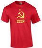 CCCP T-Shirt SOVIET RUSSIA 80s KGB POLITICAL Yellow Logo On Red Cotton Shirt