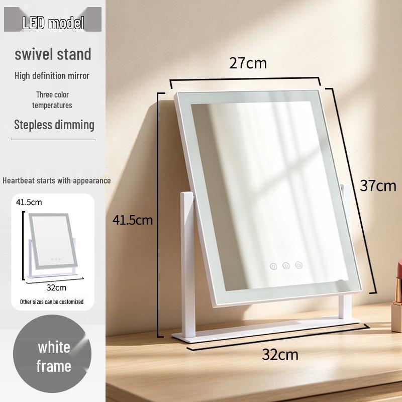 Large Smart HD LED Makeup Mirror with Rechargeable Fill Light