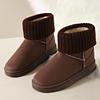 Foreign trade Korean version of fashion knitted wool flanged cotton boots cotton shoes, fashion snow boots cotton shoes 2025 supply
