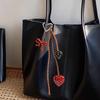 Anti-Lost Handmade Bow Keychain Hanging Braid Rope Key Chain Heart Phone Charm  Jewelry Accessories