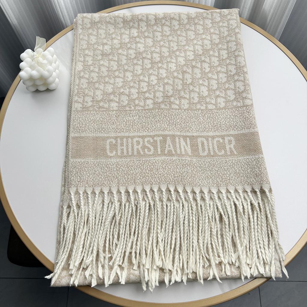 New Letter Printed Warm Women's Scarf Winter Imitation Cashmere Tassel Long Shawl