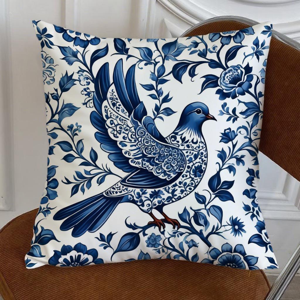 Blue and White Animal Print PillowcasesSuitable for sofa car bedroom decorative cushion cover pillow cover