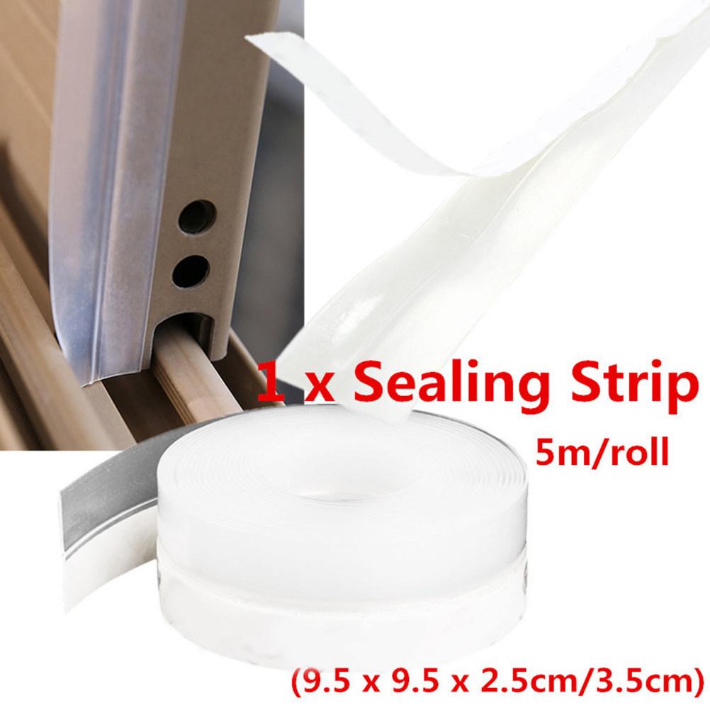 1 Roll 5M 35Mm Flexible Door Window Seal Tape Reusable Non Deguming Soundproof Weatherproof Silicone Strip for Sliding Doors