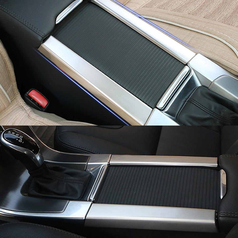 High Quality 2PCS Stainless Steel for Volvo S60 /S60L/ V60/ XC60 Cup Holder Armrest Box Silver Decoration Accessories