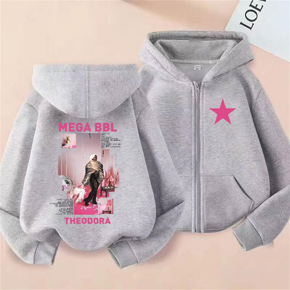 

Rapper Theodora Mega Bbl Album Zipper Hoodie Men Women Hip Hop Fashion Pop Music Streetwear Male Casual Vintage Zip Up Jacket L