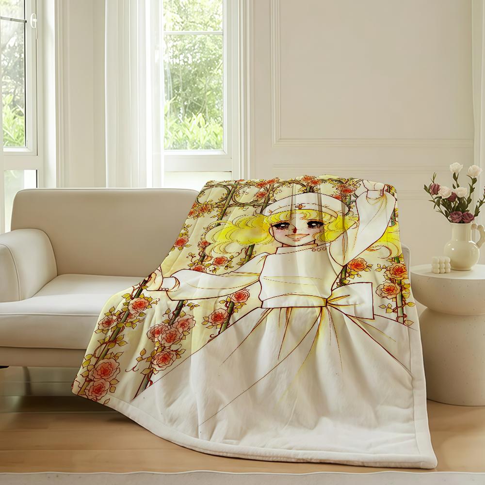 Lovie anime C Candy C Candy Blanket For Sofa Office Bed Plane Travel Sleep Read Relax Camping Soft And Warm