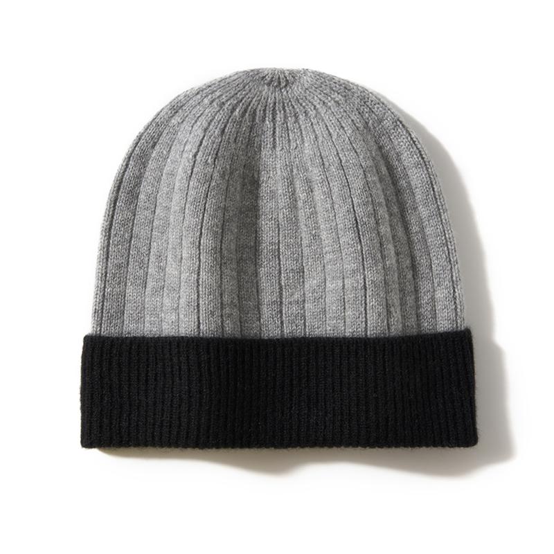 100% Pure Cashmere Knitted Hats for Autumn and Winter Women Fashionable Simple and Warm Hat Outdoor Windproof Hats Unisex
