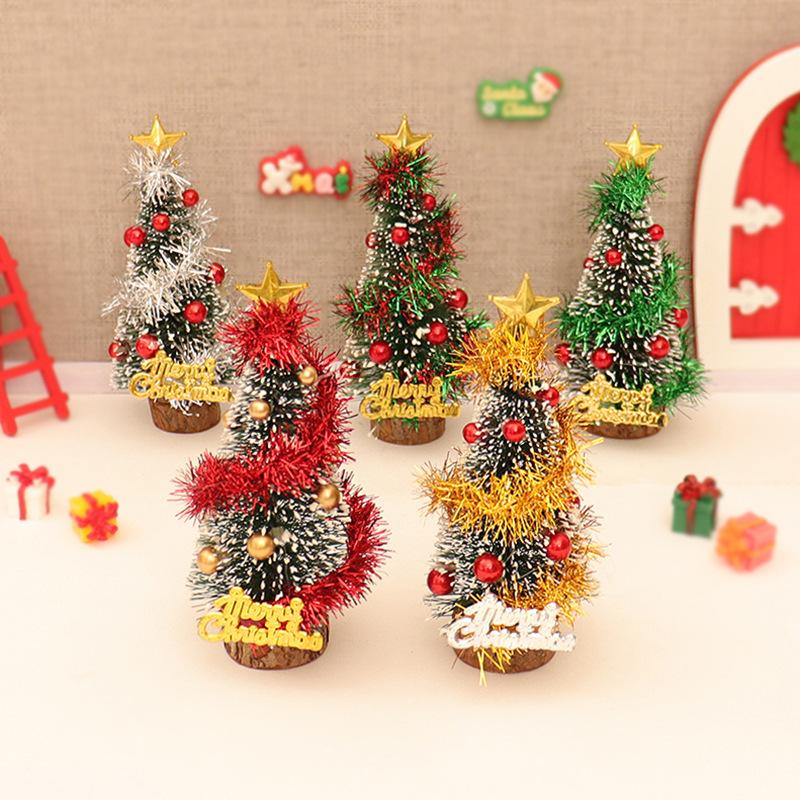 1/12 Dollhouse Mini Christmas Tree Cedar Tree Model Dollhouse Xmas Scene Decor Ornament Doll House Festival Decoration Toys